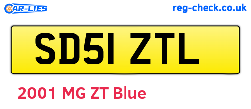 SD51ZTL are the vehicle registration plates.