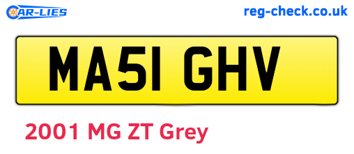 MA51GHV are the vehicle registration plates.