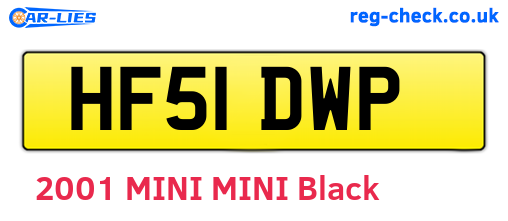 HF51DWP are the vehicle registration plates.