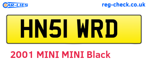 HN51WRD are the vehicle registration plates.