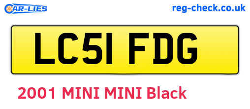 LC51FDG are the vehicle registration plates.