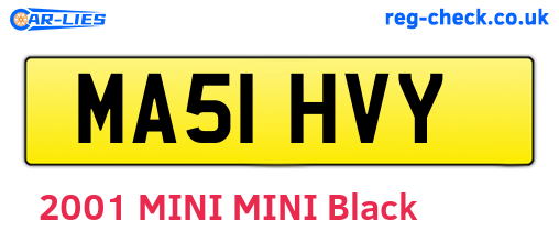MA51HVY are the vehicle registration plates.
