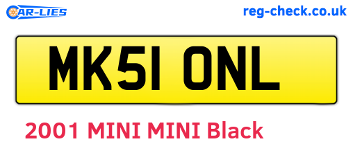 MK51ONL are the vehicle registration plates.
