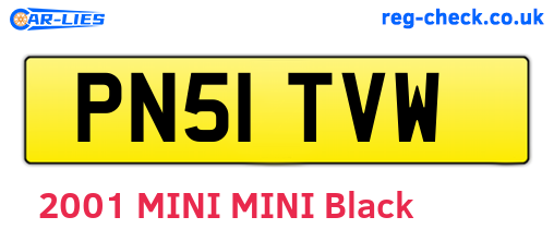 PN51TVW are the vehicle registration plates.