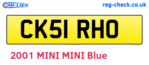 CK51RHO are the vehicle registration plates.