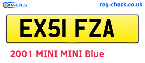 EX51FZA are the vehicle registration plates.