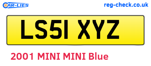 LS51XYZ are the vehicle registration plates.