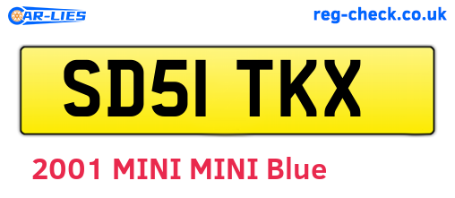 SD51TKX are the vehicle registration plates.