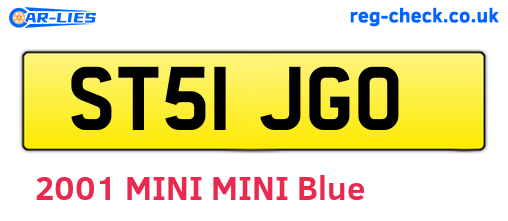 ST51JGO are the vehicle registration plates.