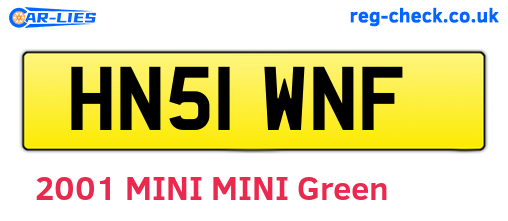 HN51WNF are the vehicle registration plates.