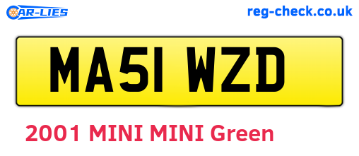 MA51WZD are the vehicle registration plates.