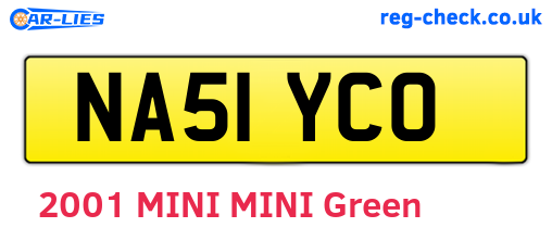 NA51YCO are the vehicle registration plates.