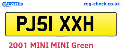 PJ51XXH are the vehicle registration plates.