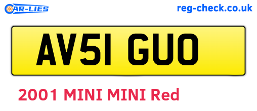 AV51GUO are the vehicle registration plates.