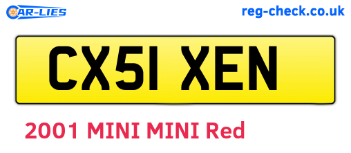 CX51XEN are the vehicle registration plates.
