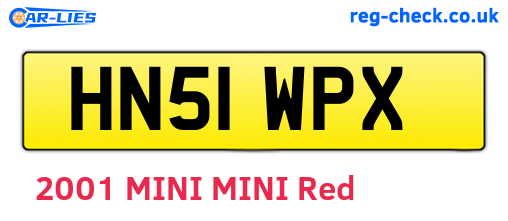 HN51WPX are the vehicle registration plates.
