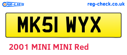 MK51WYX are the vehicle registration plates.