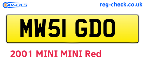 MW51GDO are the vehicle registration plates.