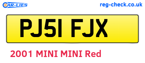 PJ51FJX are the vehicle registration plates.