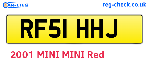 RF51HHJ are the vehicle registration plates.