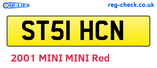 ST51HCN are the vehicle registration plates.