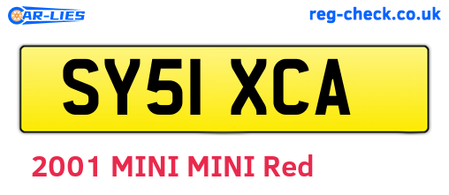 SY51XCA are the vehicle registration plates.