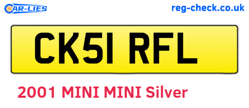 CK51RFL are the vehicle registration plates.