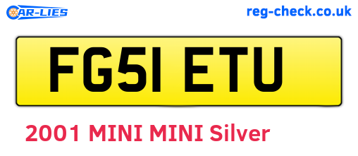 FG51ETU are the vehicle registration plates.