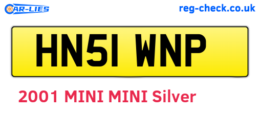 HN51WNP are the vehicle registration plates.