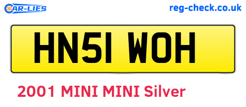 HN51WOH are the vehicle registration plates.