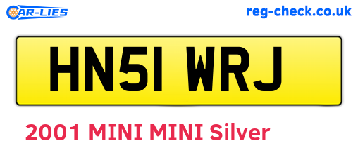 HN51WRJ are the vehicle registration plates.