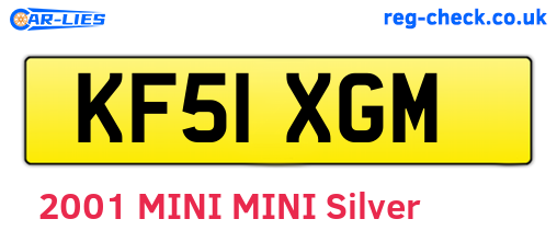 KF51XGM are the vehicle registration plates.