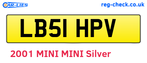 LB51HPV are the vehicle registration plates.