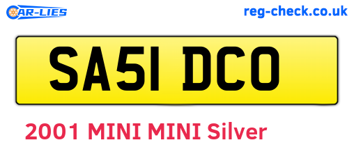 SA51DCO are the vehicle registration plates.