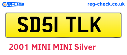 SD51TLK are the vehicle registration plates.