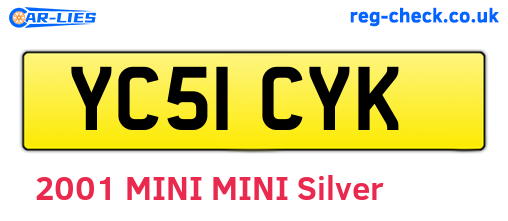 YC51CYK are the vehicle registration plates.