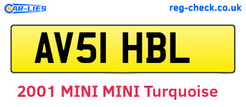 AV51HBL are the vehicle registration plates.