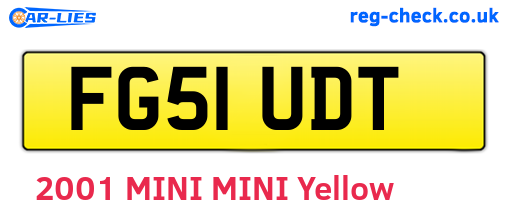 FG51UDT are the vehicle registration plates.