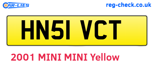 HN51VCT are the vehicle registration plates.