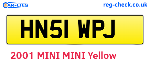 HN51WPJ are the vehicle registration plates.