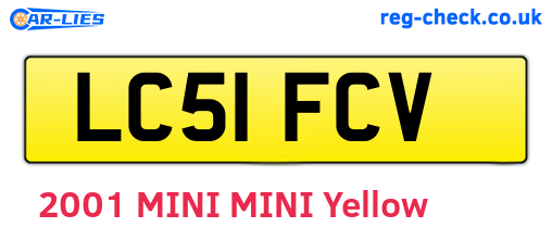 LC51FCV are the vehicle registration plates.