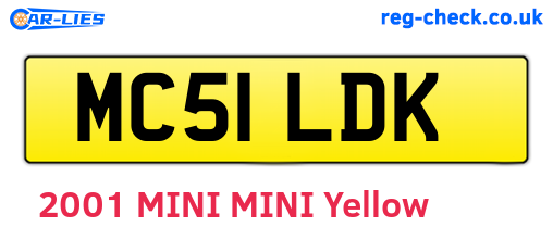 MC51LDK are the vehicle registration plates.