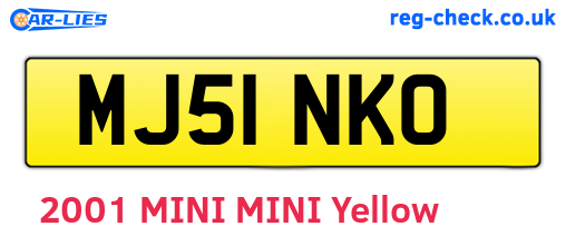 MJ51NKO are the vehicle registration plates.