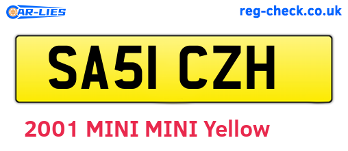 SA51CZH are the vehicle registration plates.
