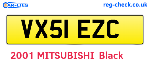 VX51EZC are the vehicle registration plates.