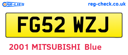 FG52WZJ are the vehicle registration plates.