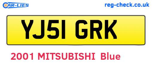 YJ51GRK are the vehicle registration plates.