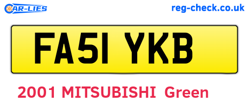 FA51YKB are the vehicle registration plates.
