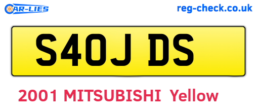 S40JDS are the vehicle registration plates.