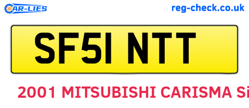 SF51NTT are the vehicle registration plates.